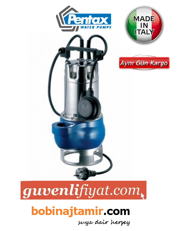 PENTAX DG 82 G 1050 W PASLANMAZ GÖVDELİ DALGIÇ POMPA