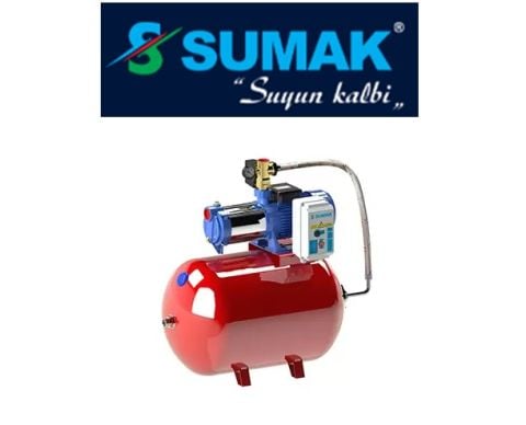 SUMAK SYMH8-300/8 3HP 220V Kademeli Paket Hidrofor 100lt Tankl (Pano + Flatör dahil)ı