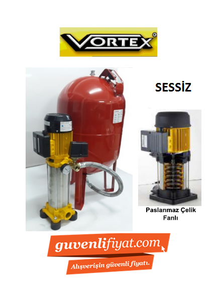 VORTEX VKP VD S/S 7-06M 2.HP 220V DİKEY MİLLİ PASLANMAZ ÇELİK KADEMELİ PAKET HİDROFOR