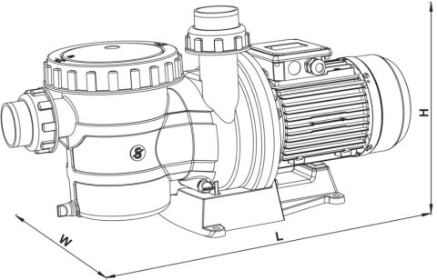SUMAK SMHT 200 2HP 380V ÖN FİLTRELİ HAVUZ POMPASI