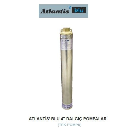 Atlantis Blu 4SD322-1.5   2Hp   4'' Tek Motorsuz Dalgıç Pompa (Kademe-Çıplak Pompa)