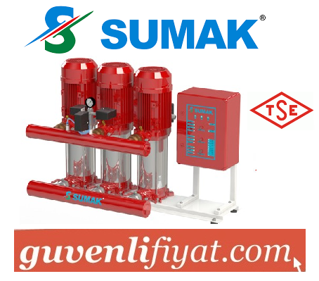 SUMAK SHT 34 C 1500/6 EEEY 3x15 HP 380V ÜÇ POMPALI ELEKTRİKLİ YANGIN HİDROFORU