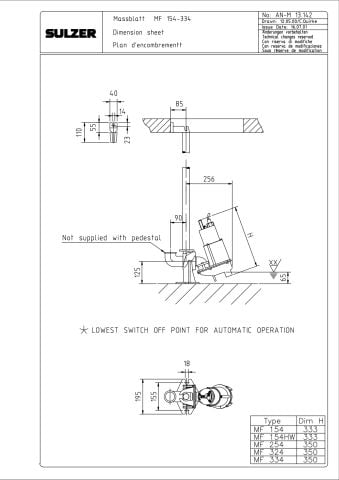 Sulzer MF 354 WKS 0,70kw (0,95hp) 220v Açık Fanlı Pis Su Dalgıç Pompa