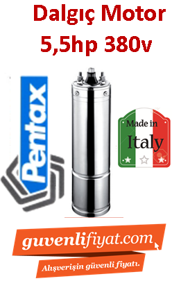 PENTAX 4MPET 55 5.5HP 380V Dalgıç motoru İtalyan Malı (motor)
