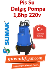 SUMAK SDF18 1.8HP 220v Açık Fanlı Pis Su Dalgıç Pompa