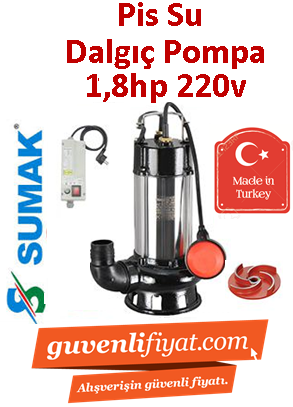 SUMAK SDF18/2 1.8HP 220v Açık Fanlı Pis Su Dalgıç Pompa