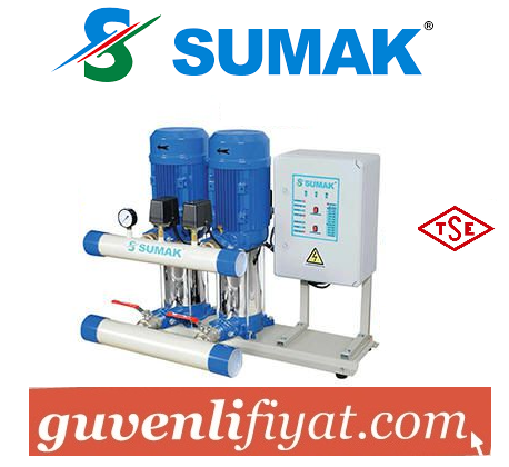 SUMAK SHT 24B 750/5 2x7.5 HP 380V DÜŞEY MİLLİ KADEMELİ PAKET HİDROFOR