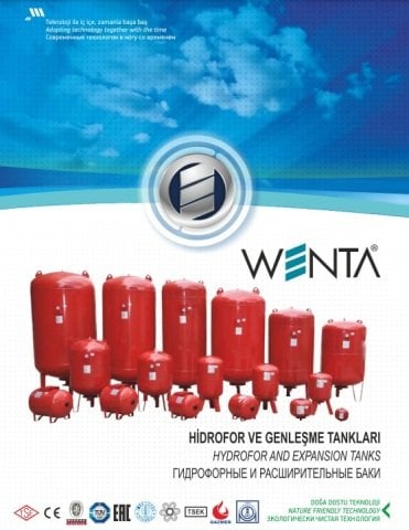 Wenta WE-750  750 Litre  16 Bar  Dikey Ayaklı  Tip Hidrofor ve Genleşme Tankı-Manometreli