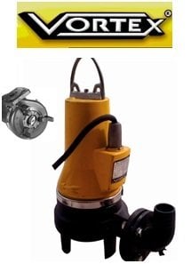 VORTEX SUPER CUT 1500 T  -2 HP 380V- PASLANMAZ ÇELİK BIÇAKLI ÖĞÜTÜCÜLÜ PİS SU DALGIÇ POMPA