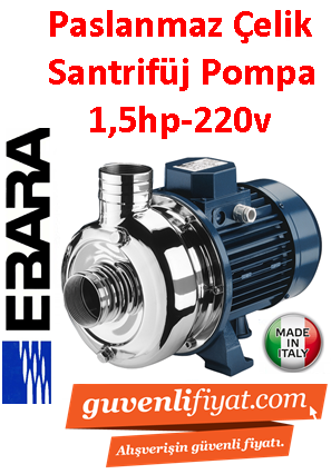 EBARA DWO 150 M 220V 1.5HP Paslanmaz Çelik Açık Fanlı Santrifüj Pompa