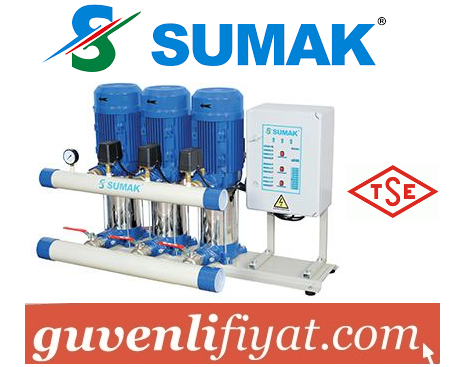 SUMAK SHT8C 400/10 3x4 HP 380V ÜÇ POMPALI TAM OTOMATİK PAKET HİDROFOR