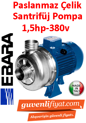 EBARA DWC N 300-1.1 380V 1.5HP Paslanmaz Çelik Açık Fanlı Santrifüj Pompa