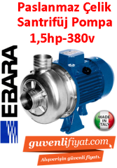 EBARA DWC N 300-1.1 380V 1.5HP Paslanmaz Çelik Açık Fanlı Santrifüj Pompa