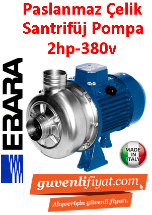 EBARA DWC N 500-1.5 380V 2HP Paslanmaz Çelik Açık Fanlı Santrifüj Pompa