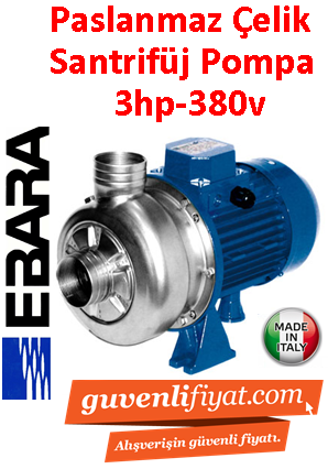 EBARA DWC N 500-2.2 380V 3HP Paslanmaz Çelik Açık Fanlı Santrifüj Pompa