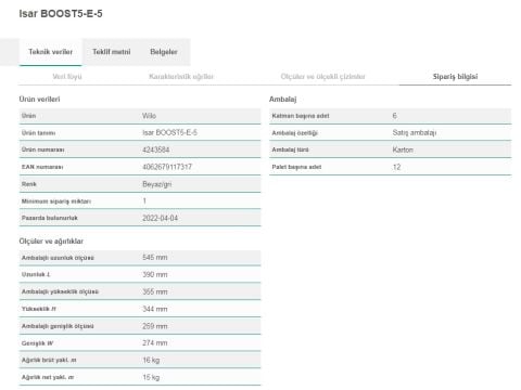 WİLO Isar BOOST5-E-5  220V-50/60 Hz  SÜPER SESSİZ KENDİNDEN EMİŞLİ ÇOK KADEMELİ FREKANS KONTROLLÜ HİDROFOR