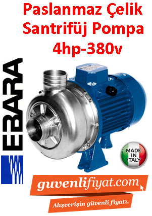 EBARA DWC N 500-3 380V 4HP Paslanmaz Çelik Açık Fanlı Santrifüj Pompa