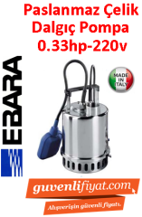 EBARA BEST ONE 0,33HP 220V Paslanmaz Çelik Drenaj Dalgıç Pompa