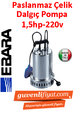 EBARA BEST 4 M 1.5HP 220V Paslanmaz Çelik Drenaj Dalgıç Pompa