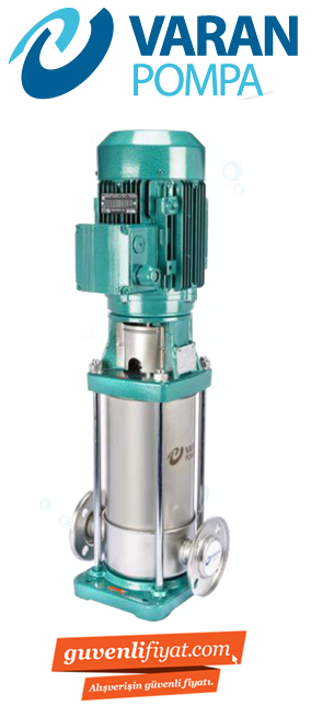Varan Pompa CVL 20-6 7.5kw 10hp Komple Paslanmaz Çelik (AISI 304) Dik Kademeli Pompa