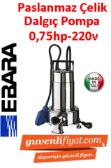 EBARA RIGHT 75 MA 220V 0.75HP Komple Paslanmaz Açık Fanlı Dalgıç Pompa
