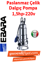 EBARA DW M 150 A 220V 1.5HP Komple Paslanmaz Açık Fanlı Dalgıç Pompa