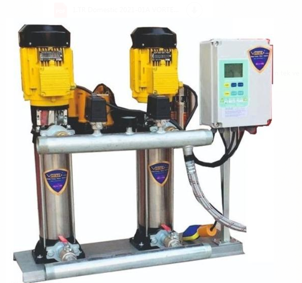 VORTEX YBT 100-03 -2x4HP-380V- DİK MİLLİ ÇOK KADEMELİ ÇİFT POMPALI HİDROFOR