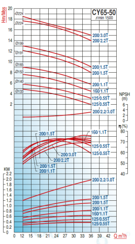 Varan Pompa CY65-50-200/2.2T 3hp (1500 d/d) Komple Paslanmaz Çelik (AISI 316) Kaplinli Santrifüj Pompa