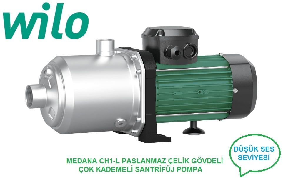 WİLO MEDANA CH1-L.1002-1/E/A/10T   1.1kW 380V  PASLANMAZ GÖVDELİ ÇOK KADEMELİ YATAY SANTRİFÜJ POMPA