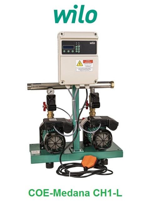 WİLO  COE2-Medana CH1-L.205-1     2X0.55 kW  220 V  ÇİFT POMPALI ÇOK KADEMELİ PASLANMAZ ÇELİK GÖVDELİ YATAY TİP PAKET HİDROFOR