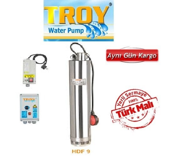 TROY HD 9 1100W 220V PASLANMAZ DALGIÇ POMPA (PANO+30 MT KABLO)
