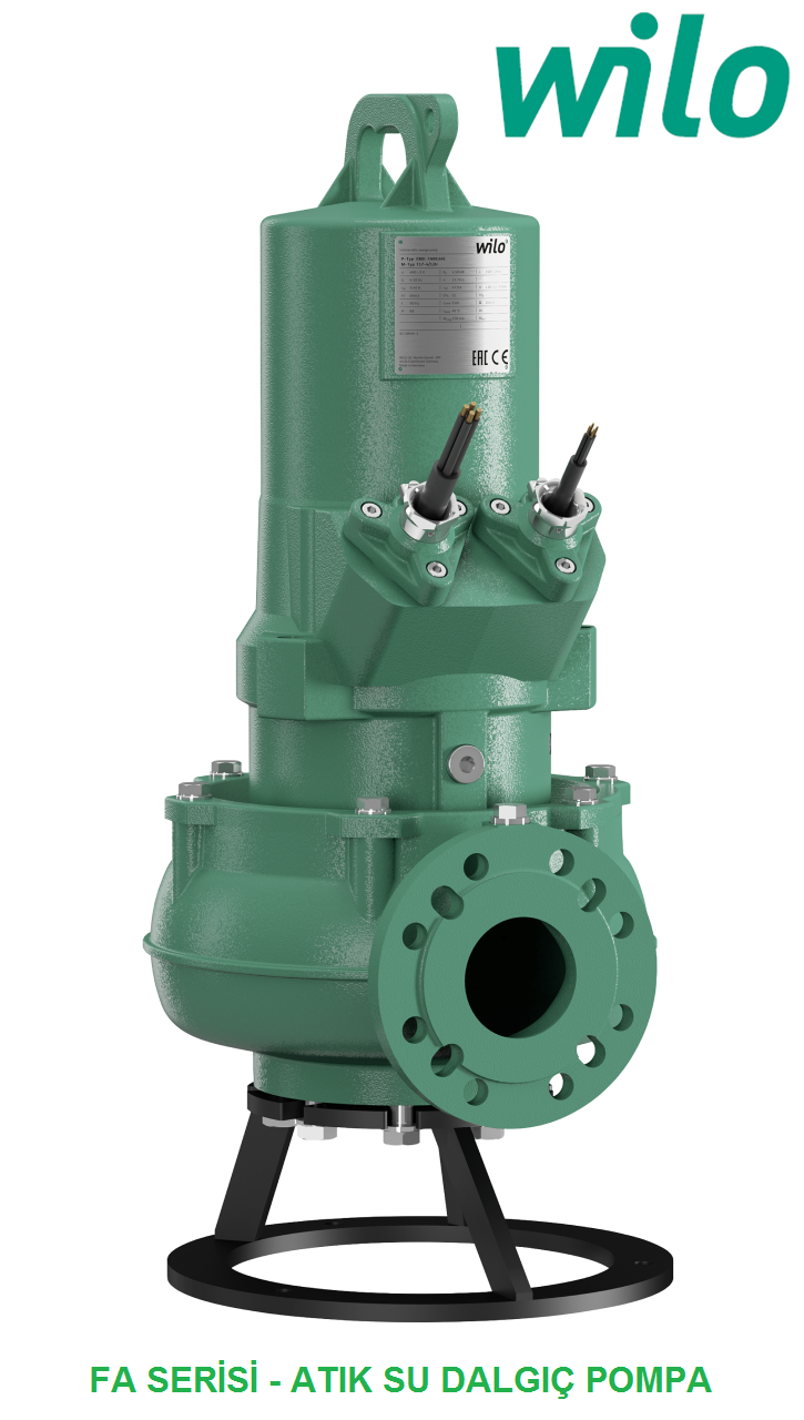 WİLO FA 10.33-238E + T 17-4/16H Ex   6.5kW 380V  DN 100  DÖKÜM GÖVDELİ FLANŞLI  ATIK SU DALGIÇ POMPA