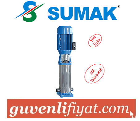 SUMAK SHTP8-220/8 2.2 HP 380W DÜŞEY MİLLİ KADEMELİ KOMPLE PASLANMAZ POMPA