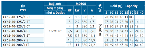 Varan Pompa CY65-40-200/5.5T 7.5hp (3000 d/d) Komple Paslanmaz Çelik (AISI 316) Kaplinli Santrifüj Pompa