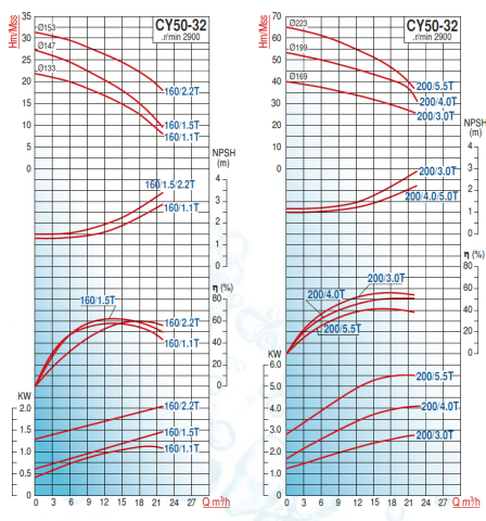 Varan Pompa CY50-32-200/5.5T 7.5hp (3000 d/d) Komple Paslanmaz Çelik (AISI 316) Kaplinli Santrifüj Pompa