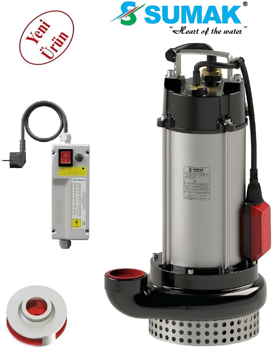 SUMAK, SDF 20/2Y, 2.2HP, 220V, AZ KİRLİ SU DALGIÇ POMPASI
