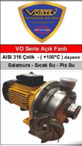 VORTEX  VO 350-40 T  -4 HP-380V-  PASLANMAZ ÇELİK AÇIK FANLI SANTRİFÜJ POMPA - Aisi 316