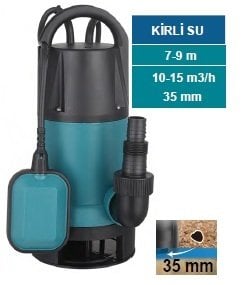 MOMENTUM PKS-550PWE -550W-220V- PLASTİK GÖVDELİ TEMİZ /KİRLİ SU AÇIK FANLI  DALGIÇ DRENAJ POMPASI
