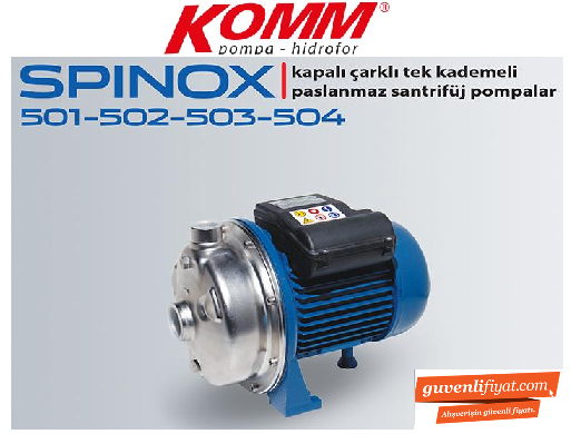 STAR SPINOX 501 M 1.HP 220V KOMPLE PASLANMAZ KAPALI  ÇARKLI SANTRİFÜJ POMPA