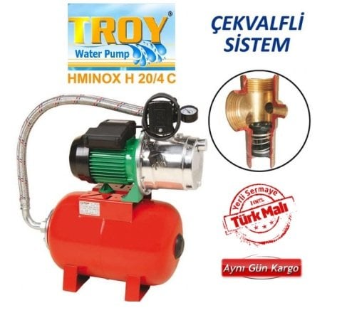 TROY HMINOX H 20/4 C YATIK TANKLI PAKET HİDROFOR (10 KAT 5 DAİRE)