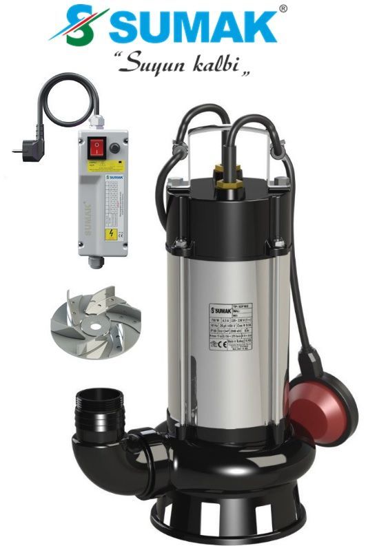 SUMAK, SDT 14/2, 380V, 1.5HP, PASLANMAZ FOSEPTİK DALGIÇ POMPA