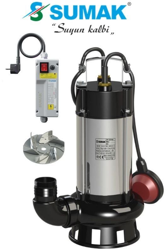 SUMAK, SDT 14/2, 380V, 1.5HP, PASLANMAZ FOSEPTİK DALGIÇ POMPA
