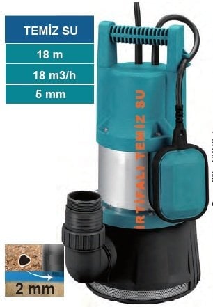 MOMENTUM PQL-1100V -1100W-220V- PLASTİK GÖVDELİ TEMİZ SU DRENAJ DALGIÇ  POMPASI