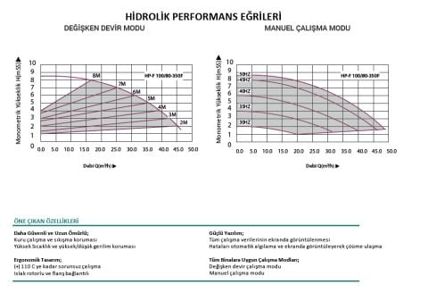 Prana HP-F 100/80-350    DN 100  220V  Frekans Kontrollü Flanşlı Sirkülasyon Pompa
