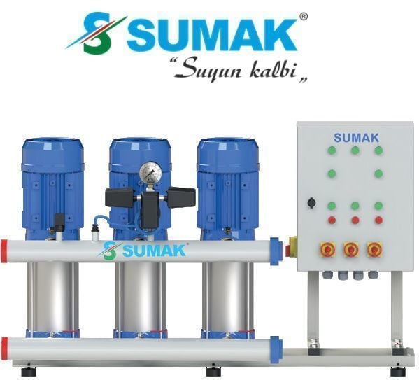 SUMAK, SHT16C 750/6 PFK, 3x5.5 KW, 380V, 2900 d/d, FREKANS KONTROLLÜ, ÜÇ POMPALI HİDROFOR