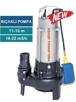 MOMENTUM PSP40-15/1.5F- 2HP-220V- PARÇALAYICI BIÇAKLI PASLANMAZ GÖVDELİ FOSEPTİK DALGIÇ POMPA