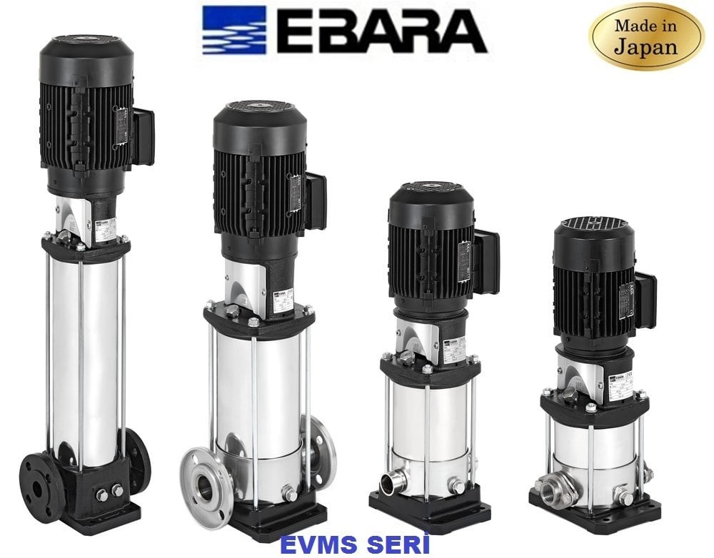 Ebara EVMSG90 1-0F5/7.5    10Hp 380V  Dikey Milli Çok Kademeli Paslanmaz Çelik İnline Pompa