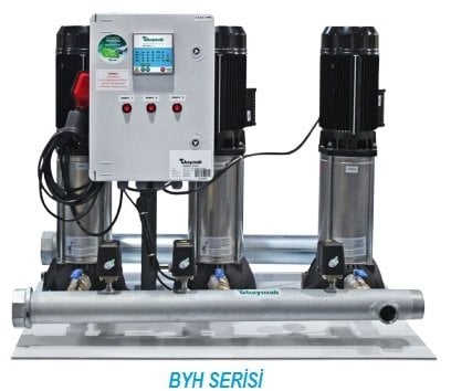 Dab 3 BYH 10/12-55 T  3x7.5Hp 380V Üç Pompalı Düşey Çok Kademeli Denge Tanksız Sessiz Komple Paslanmaz Çelik Paket Hidrofor