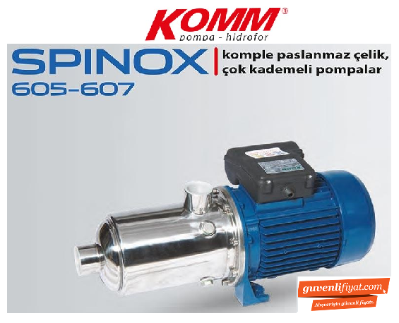 STAR SPINOX 607 T 1.5 HP 380V KOMPLE PASLANMAZ ÇELİK ÇOK KADEMELİ SESSİZ POMPA
