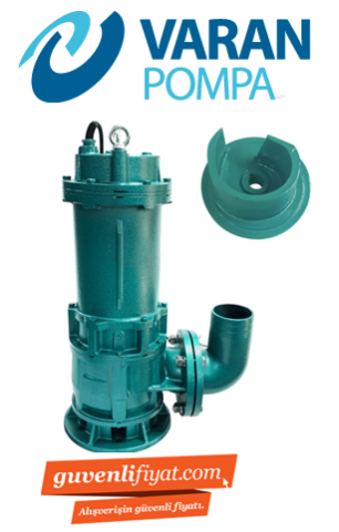 Varan Pompa VF50-5.5 5.5kw-7.5hp Parçalayıcılı Yarı Açık Fanlı  Pis Su Dalgıç Pompa